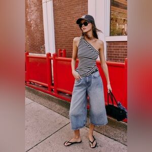 We The Free High Top Wide Crop Jeans in Breaker Blue